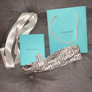 Tiffany and co. Hair scarf neck scarf Tiffany notes white black script